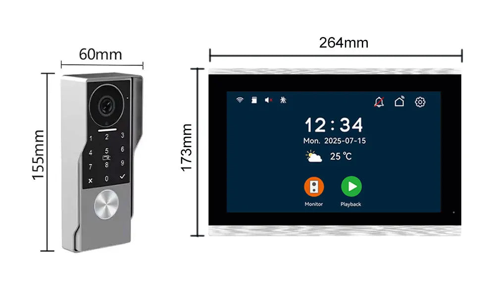 7/10inch Touch Screen 5G WiFi Video Doorbell 2-Wire TUYA Smart 1080P Camera Video Doorphone Intercom Password IC Card APP Unlock