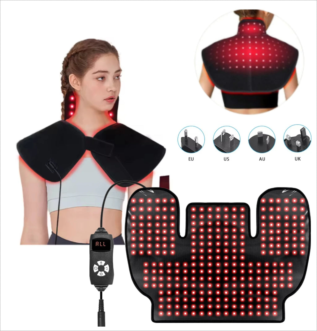 Red Light Therapy Pad for Muscle Relief with 288 LEDs Infrared Heat Massage Chairs Tidesmit