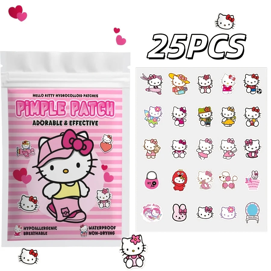 25/50/100PCS Sanrio Hello kitty Cartoon hydrocolloid acne patch - facial decorative sticker - covers blemishes and acne scars.