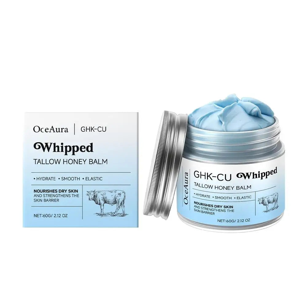 GHK-CU Whipped Tallow Honey Balm Hydration Body Moisturizer for Mature Dry & Sensitive Skin Targeted Skin Barrier Support