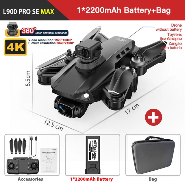 4K GPS Drone with Obstacle Avoidance and FPV Camera | Tidesmit B MAX 4K Bag Tidesmit