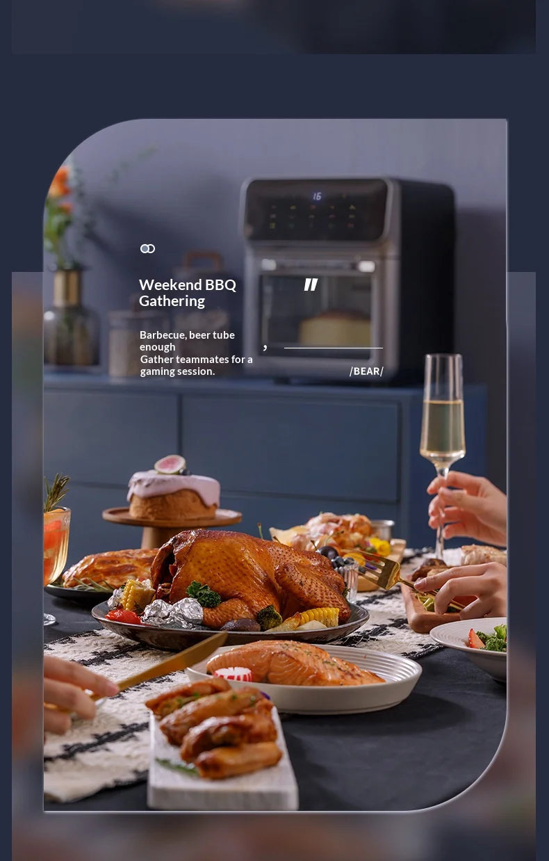 Commercial  Digital  High-quality Smart Electric Square Air Fryer Oven  Touchscreen Display Stainless Steel  for  Household