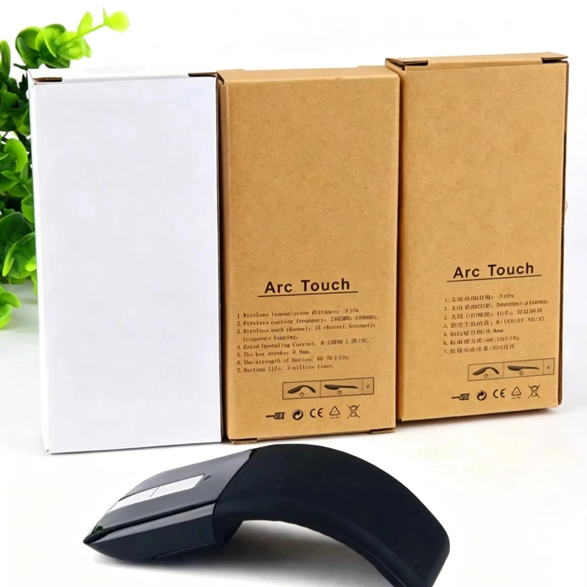 Dual-Mode Bluetooth/2.4G Slim Foldable Wireless Mouse,Silent Touch Arc Mouse Portable Travel Mouse For Laptop PC Tablet Computer