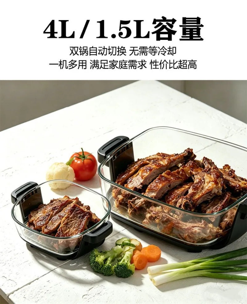 Color Screen Smart Air Fryer Air Fryer Glass Visual Fries Machine Electric Oven