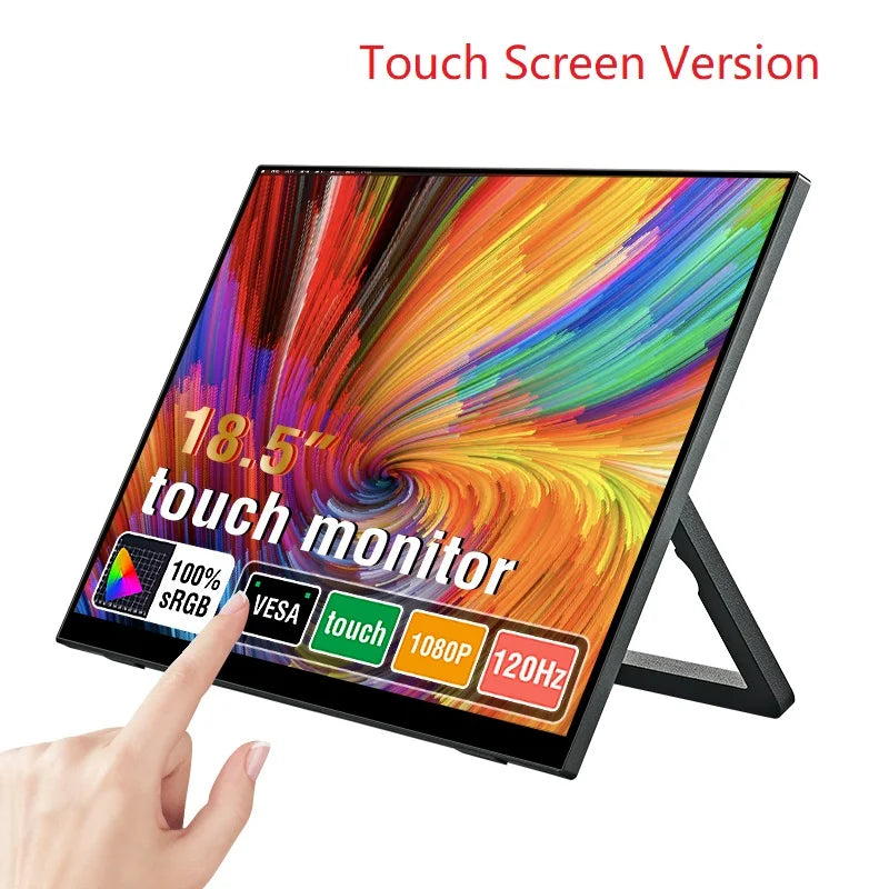 Anmite 18.5 inch Portable Touch Monitor 120Hz 100% sRGB With Screen Holder Stand For Laptop Phone Xbox PS4 PS5 Switch