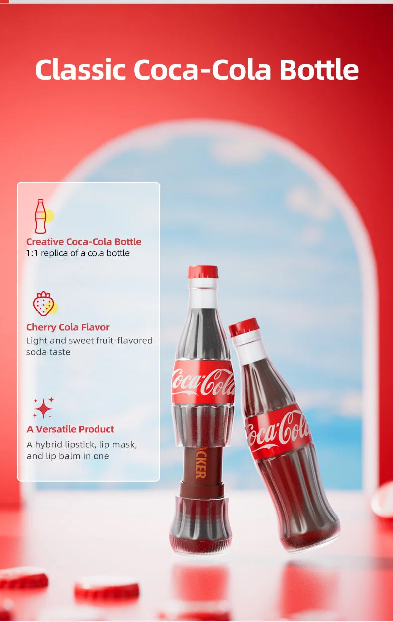 Coca-Cola Lip Balm Gift Set - Moisturizing Cherry and Classic Cola Flavors Lip Care Tidesmit