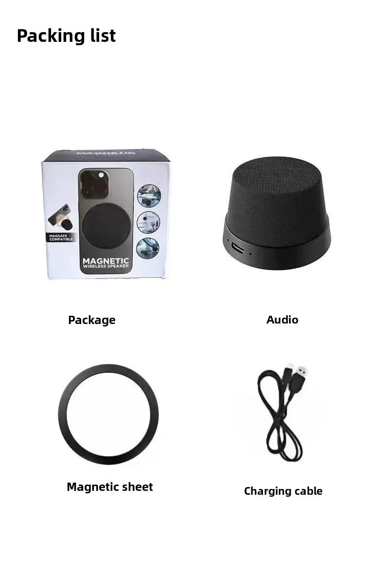 Waterproof Mini Sound Portable Magnetic Speaker White Noise Machine Tws Connected Speaker With Magnetic Phone Stand