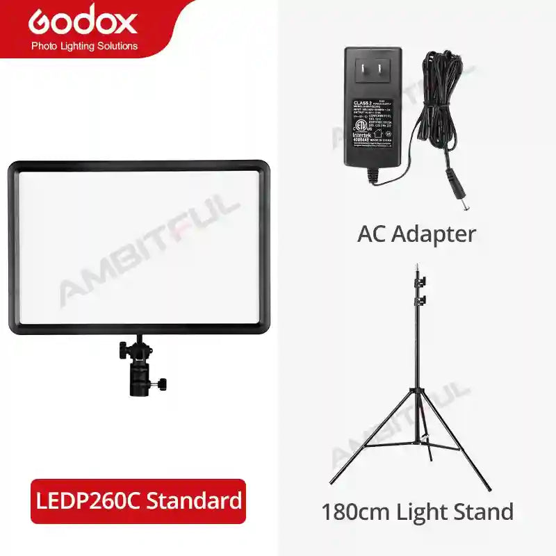 Godox LEDP260C LED Video Light Panel | Adjustable Color Temperature 3300-5600K LEDP260C Kit 2 Tidesmit
