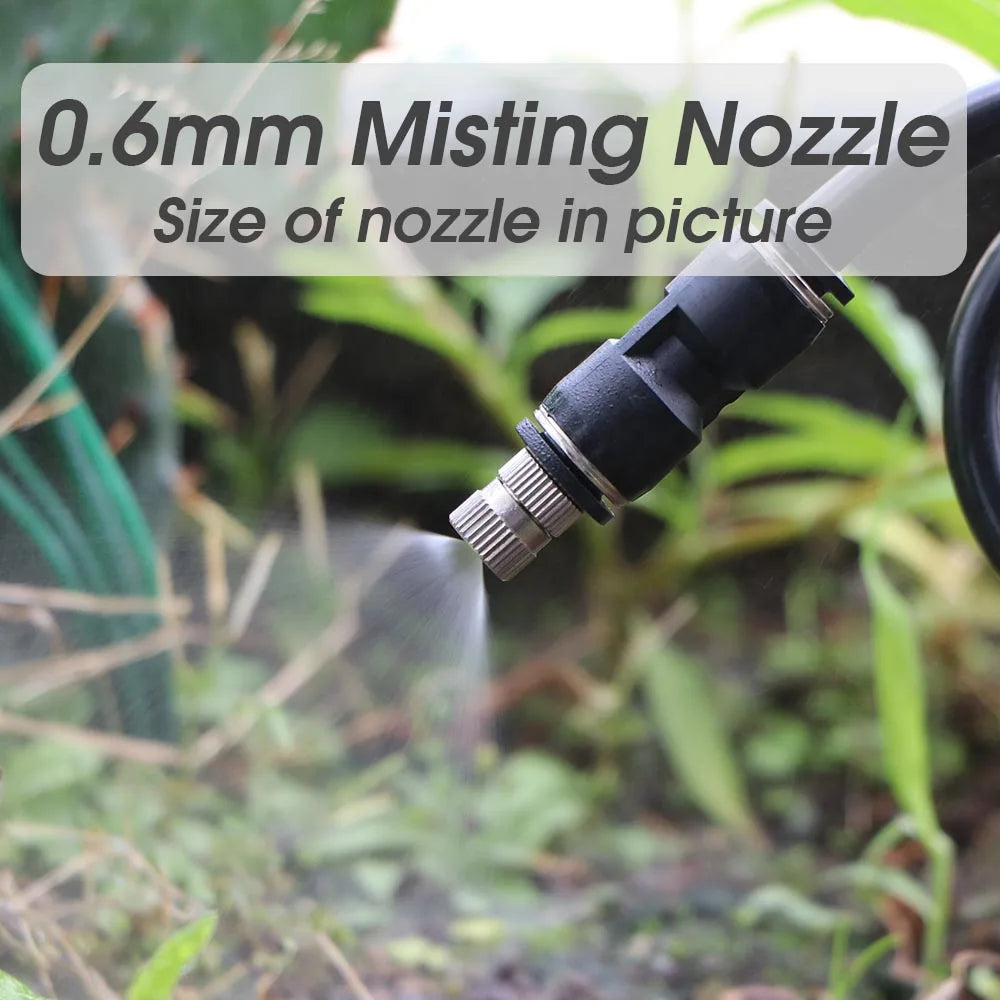 0.6mm misting nozzle with threaded fitting, black spray atomizer