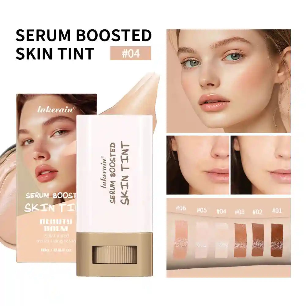 Tidesmit foundation stick serum boosted skin tint balm texture close-up for moisturizing coverage and even skin tone
