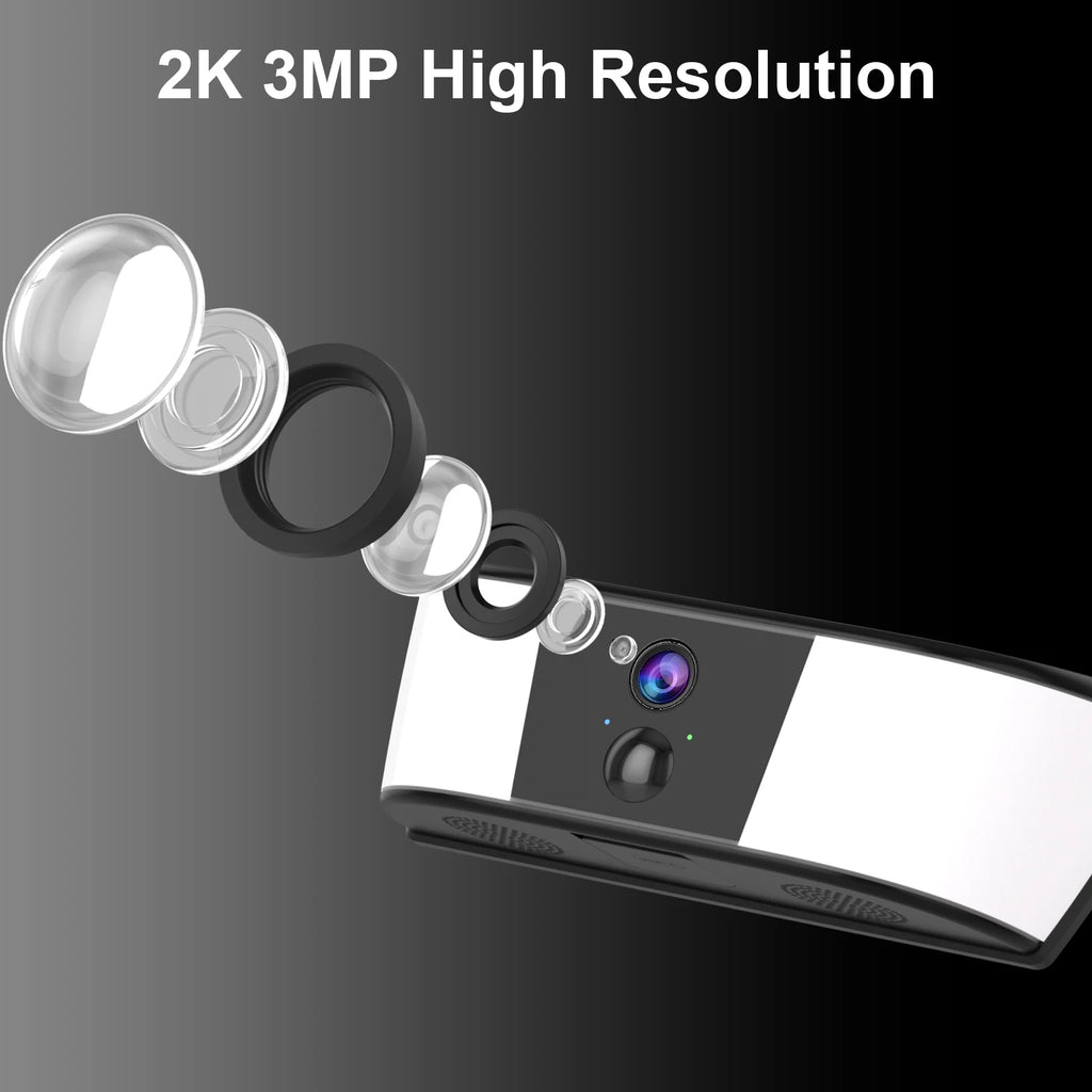 2K Solar Camera Wall Light Outdoor Surveillance Camera 5200mAh Battery Camera Color Night Vision Local Alarm Humanoid Detection