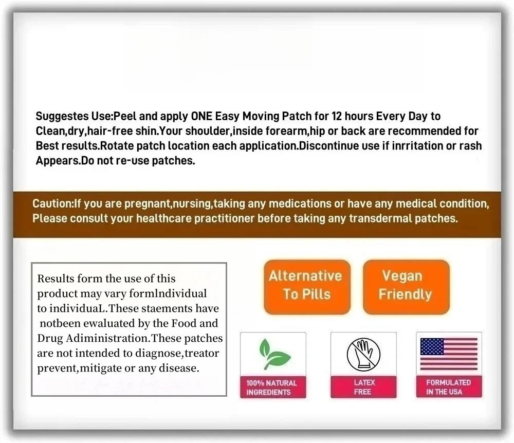 Tidesmit Calcium D3 K2 transdermal patches for bone and heart health usage instructions and product safety information.