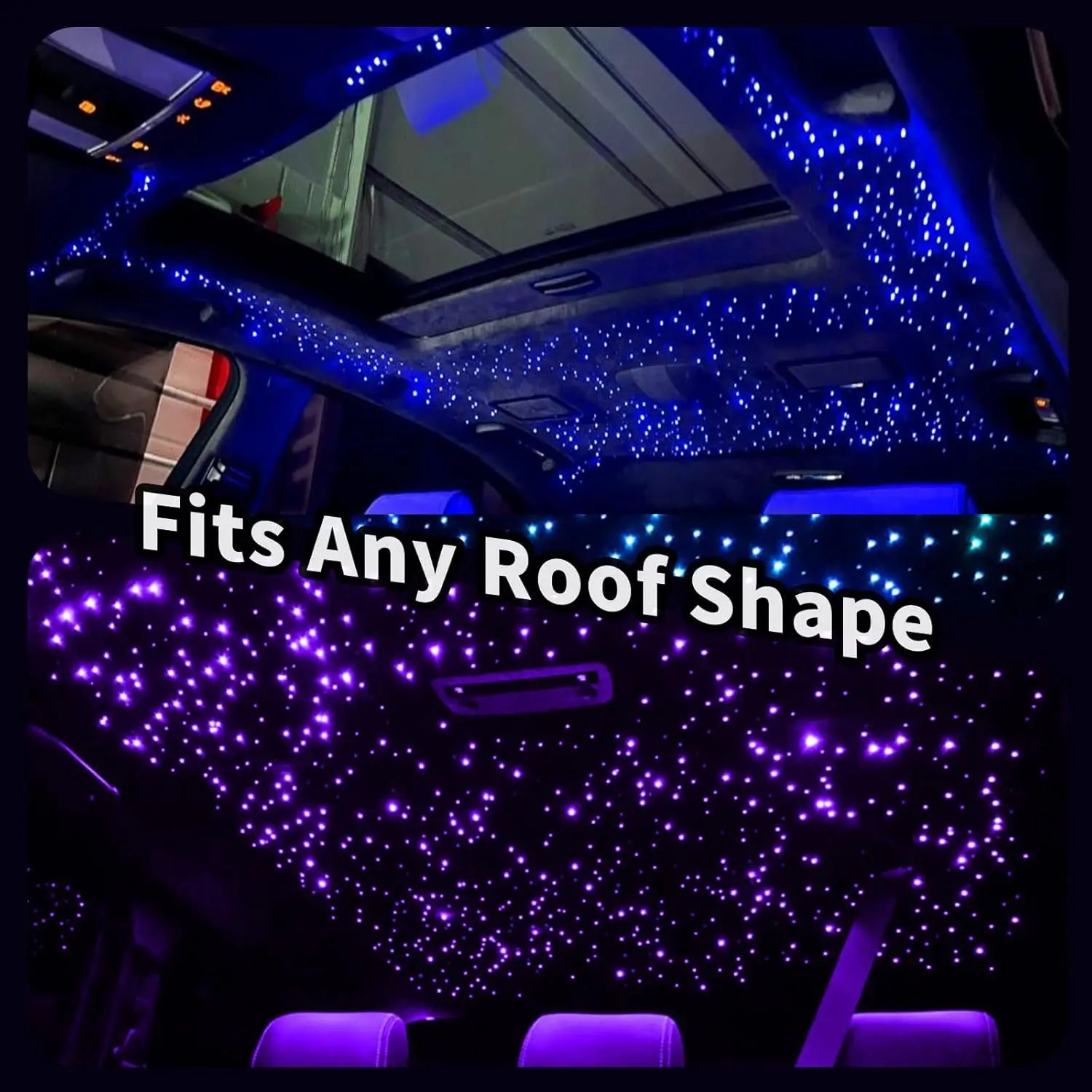 Twinkle & Meteor Starlight Headliner Kit for Car Strands for Ambient Interior Decor 32W RGBW Fiber Optic Star Light Engine