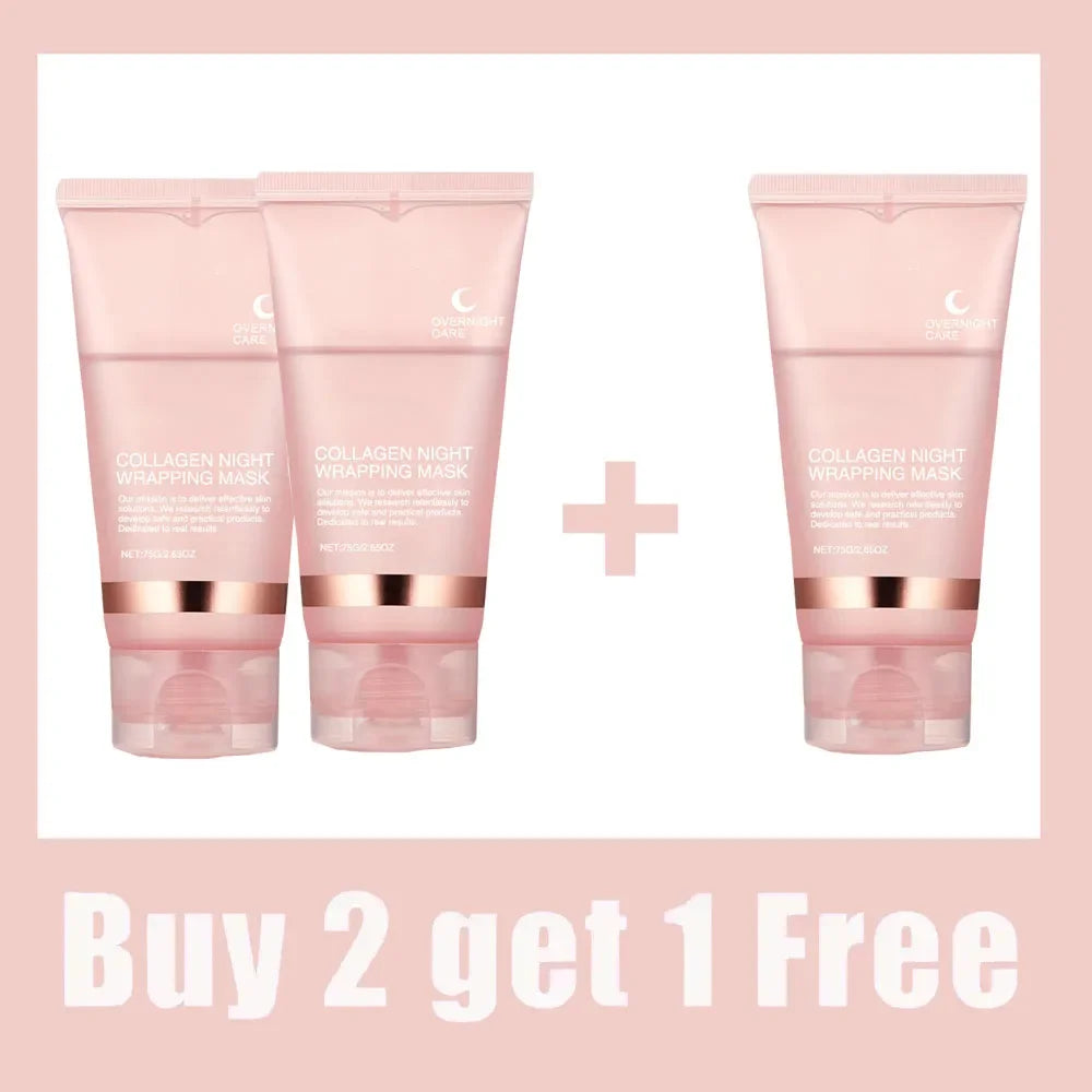 Tidesmit collagen peel-off night mask for deep hydration firming and face skin care texture close-up