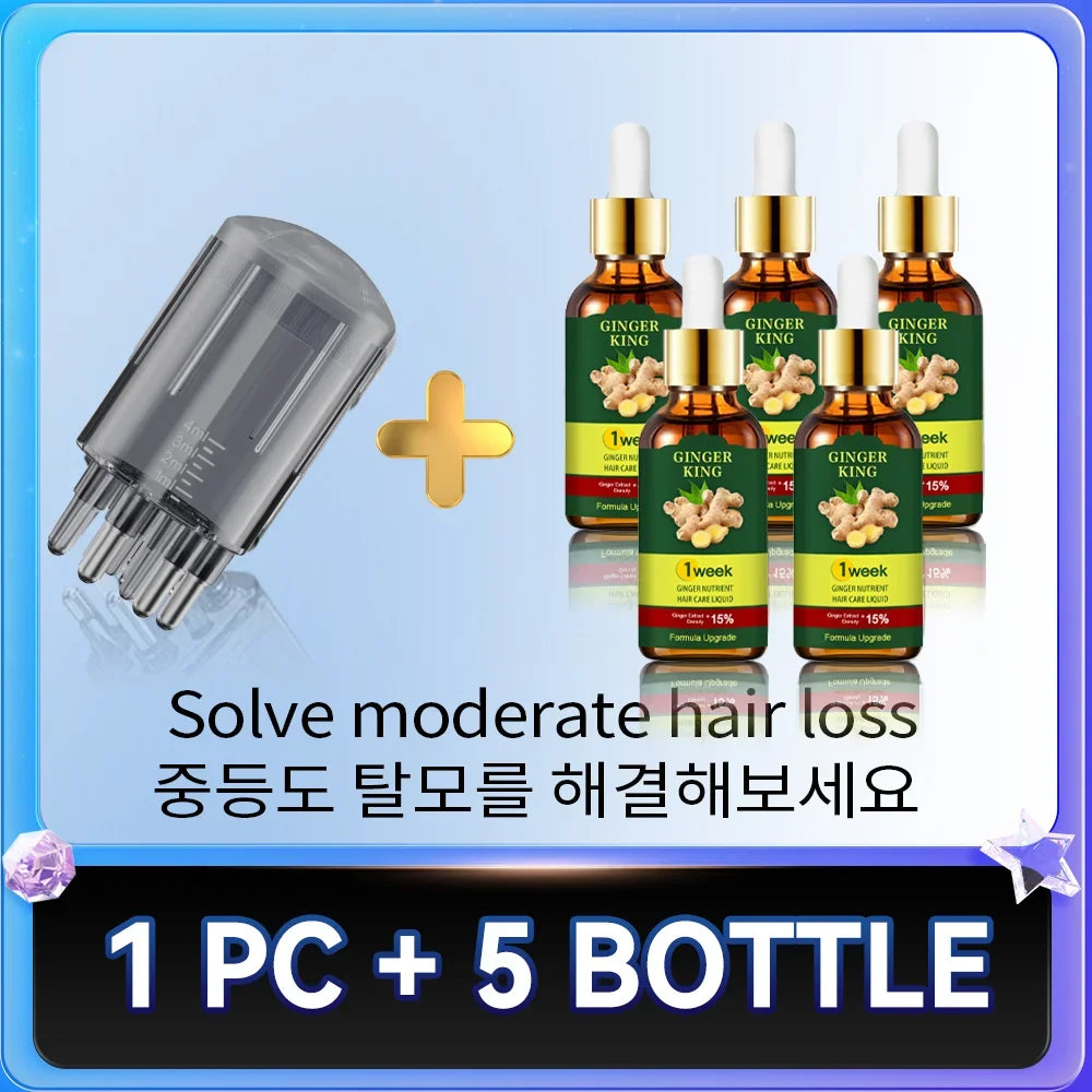 Scalp Applicator Comb for Hair Oil - Precise Scalp Massager Tool Massage Cushion 1PC with 5bottles Tidesmit