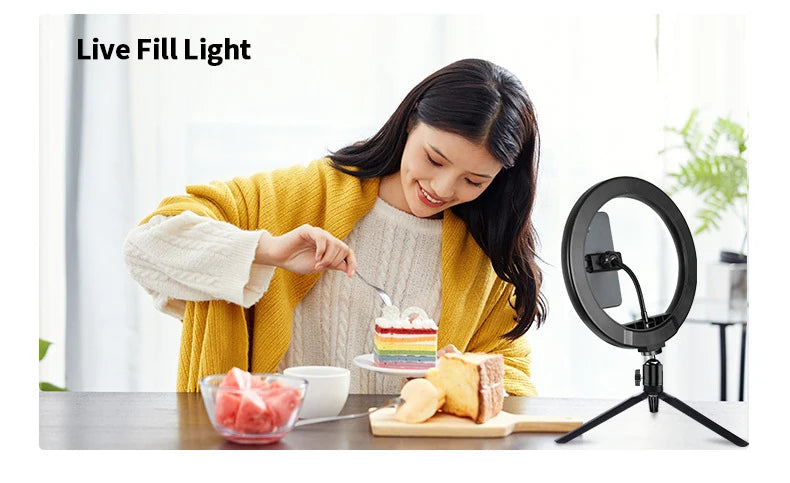 10-Inch LED Ring Light with Phone Clip for Professional Video Streaming Tidesmit