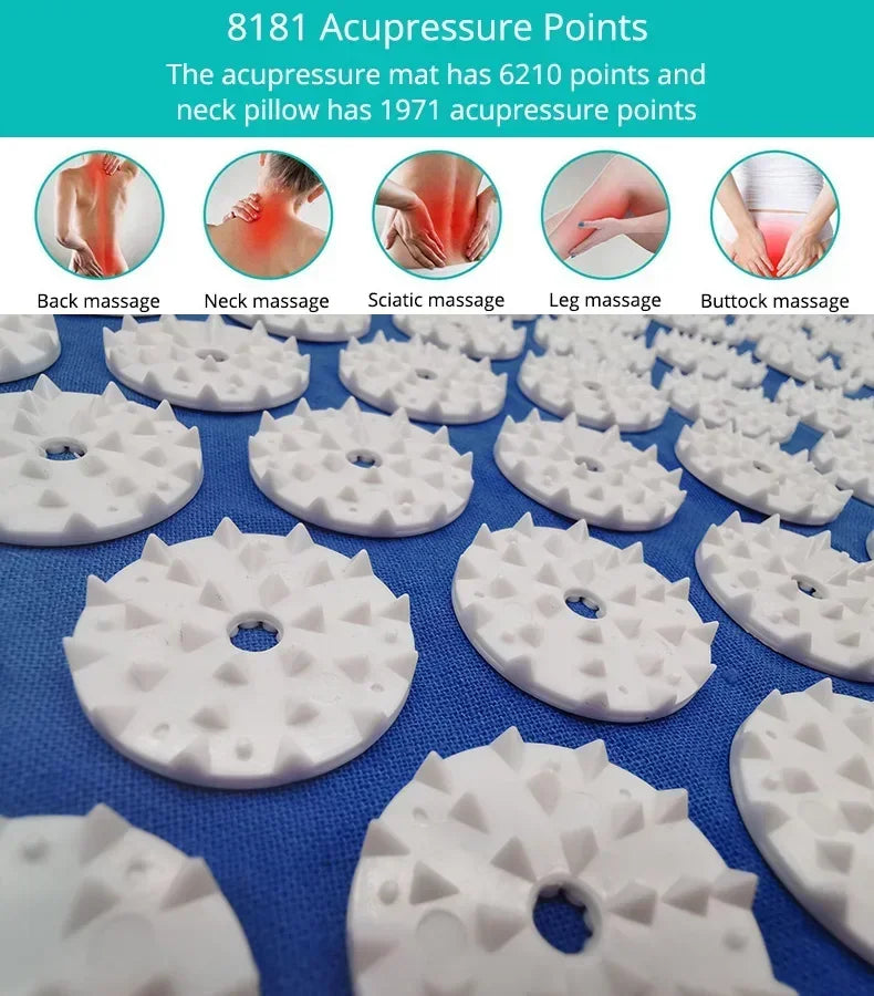1PC/SET Massager Cushion Acupressure Mat Pillow Relieve Stress Back Pain Massage for Acupuncture Yoga Muscle Relaxation