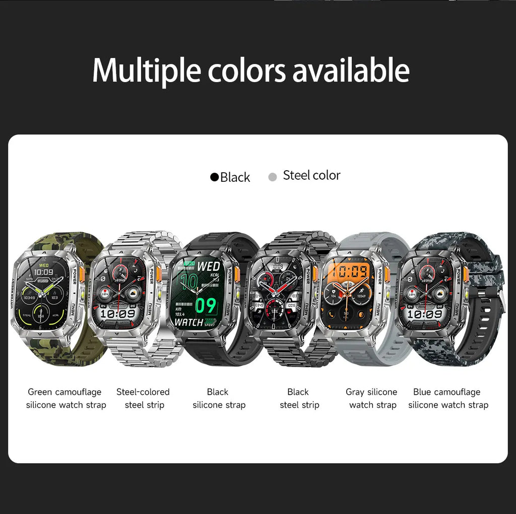 2026 New 1400mAh Big Battery Smart Watch Men Outdoor GPS Flashlight 10ATM Waterproof Bluetooth Call AMOLED HD Sports Smartwatch