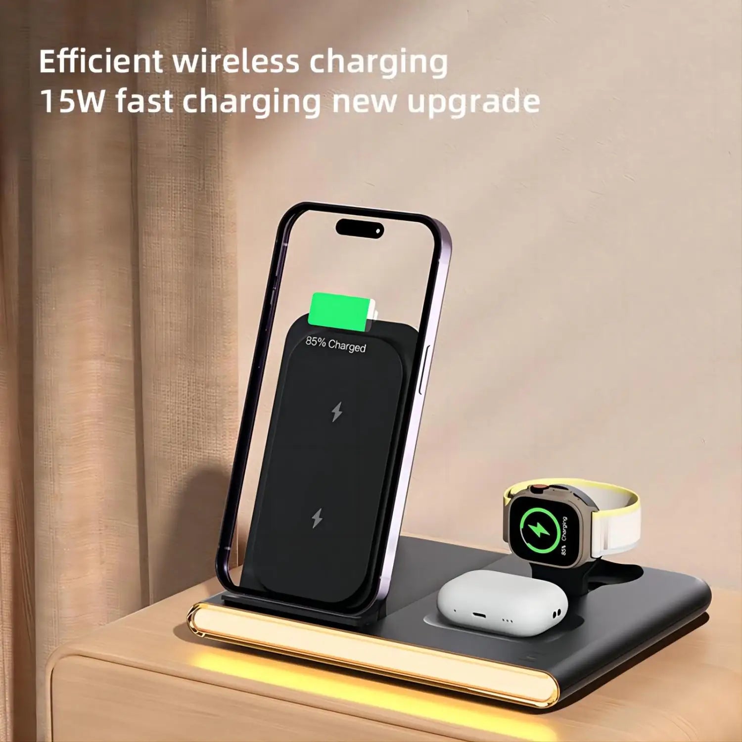 4-in-1 Wireless Charging Station - Qi Certified Multi-Device Fast Charger Tidesmit