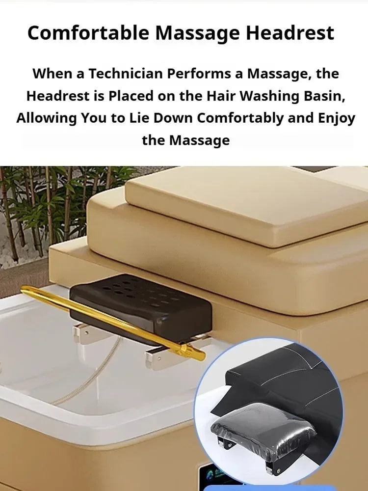 Head Spa Shampoo Chair with Water Tank - Reclining Salon Wellness Bed Massage Chairs Tidesmit
