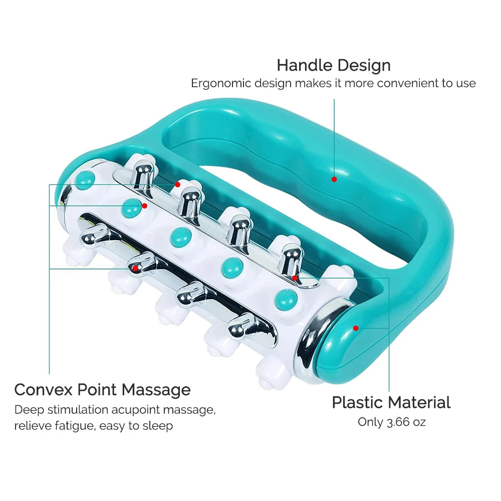 Handheld Cellulite Massager with 360° Rotating Roller - Green Back Massage Instrument Tidesmit