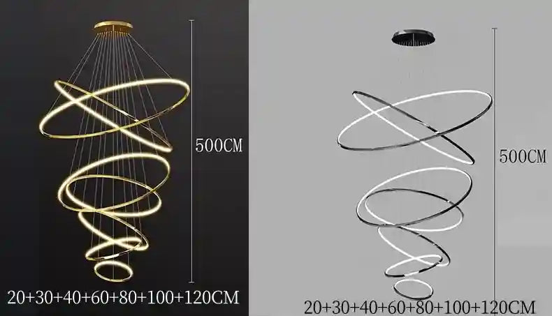 Modern LED Ring Pendant Light for Dining Room | Adjustable Black Finish Tidesmit
