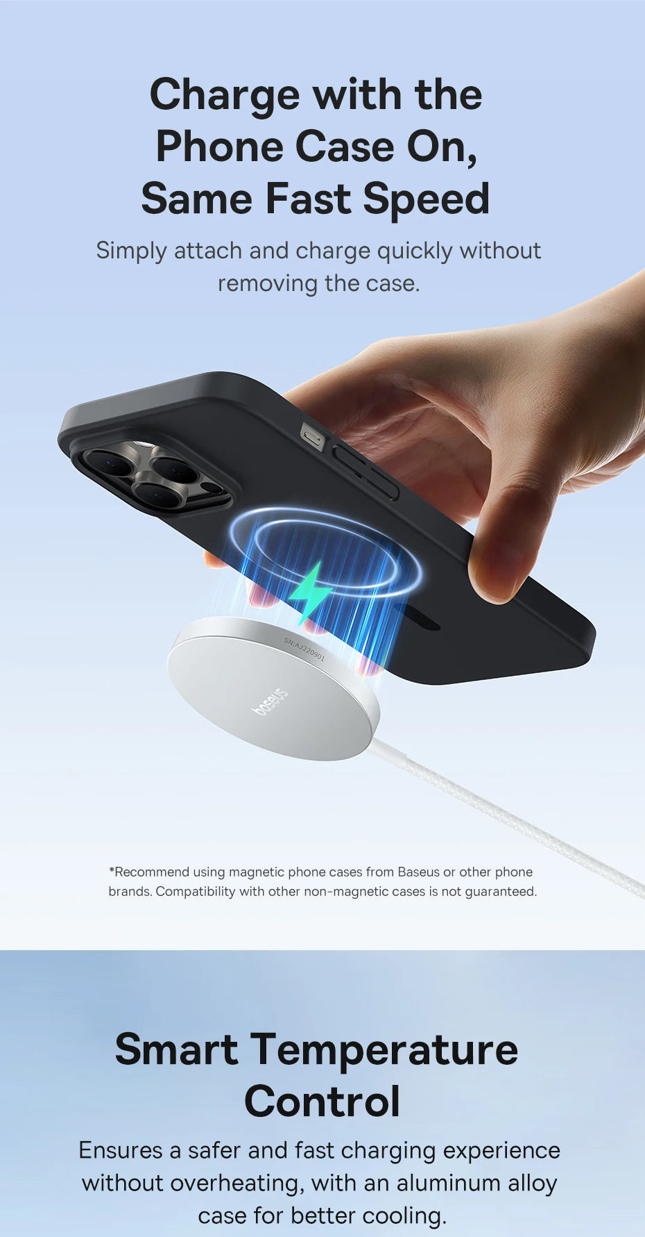 15W MagSafe Compatible Wireless Charger for iPhone 16 Series Tidesmit