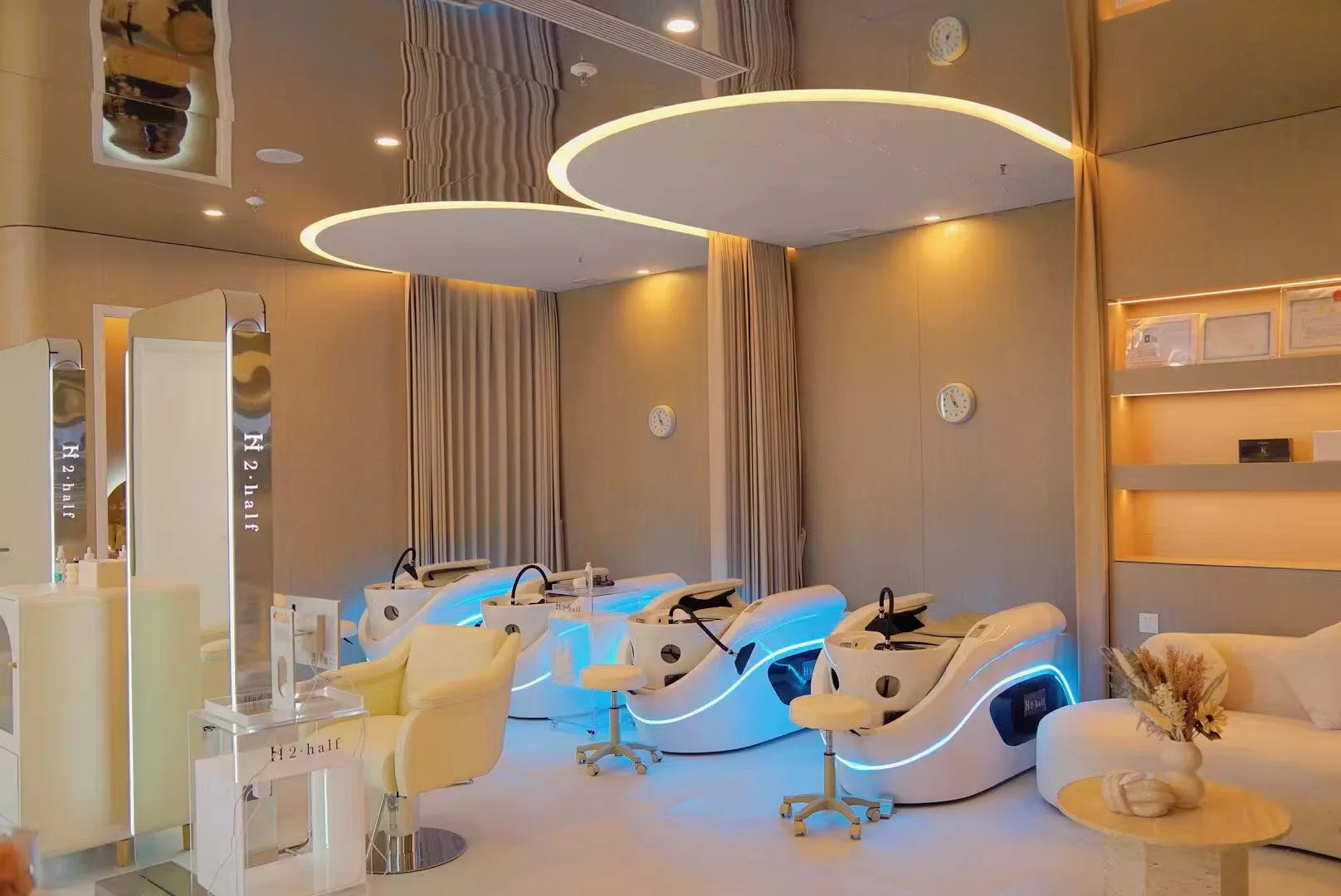 Massage Shampoo Bed for Salons – Ergonomic Hair Wash Station with Heat Massage Chairs Tidesmit