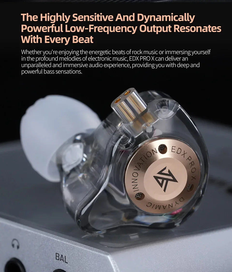 KZ EDX Pro X In-Ear Monitors | Dynamic Bass HiFi Earbuds | Tidesmit Tidesmit