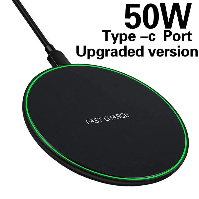 Tidesmit 50W Fast Wireless Charger Pad - Qi Certified Qi Charging Tidesmit
