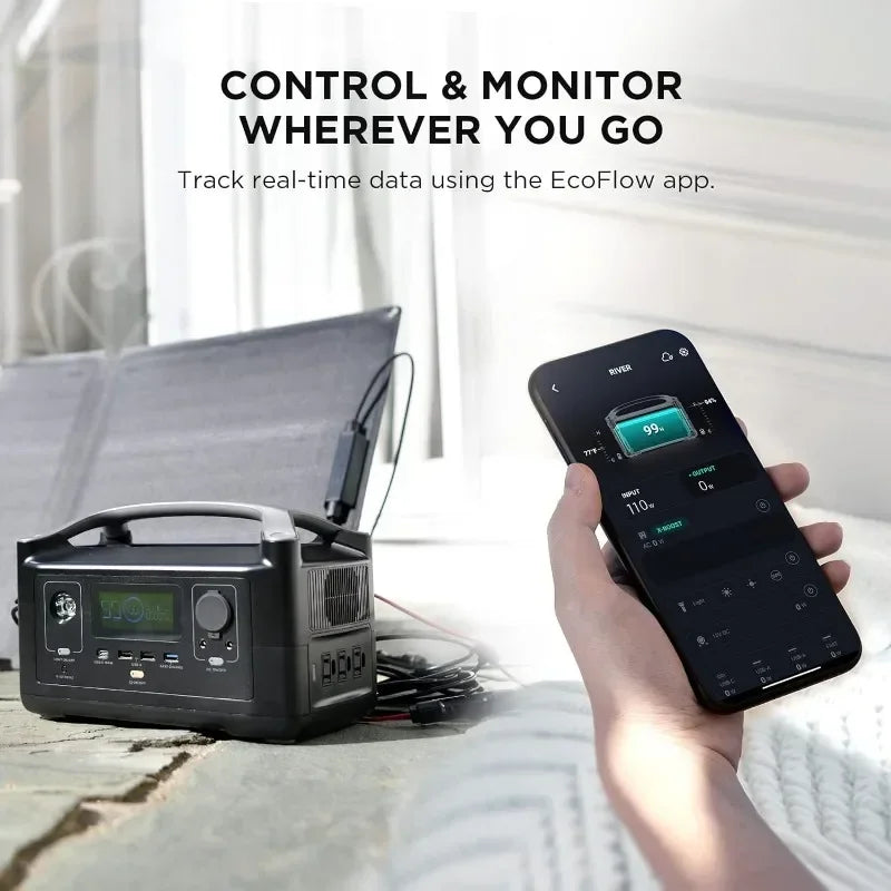 ##For 288Wh Portable Power Station,3 x 600W(Peak 1200W) AC Outlets & LED Flashlight, Fast Charging Silent Solar