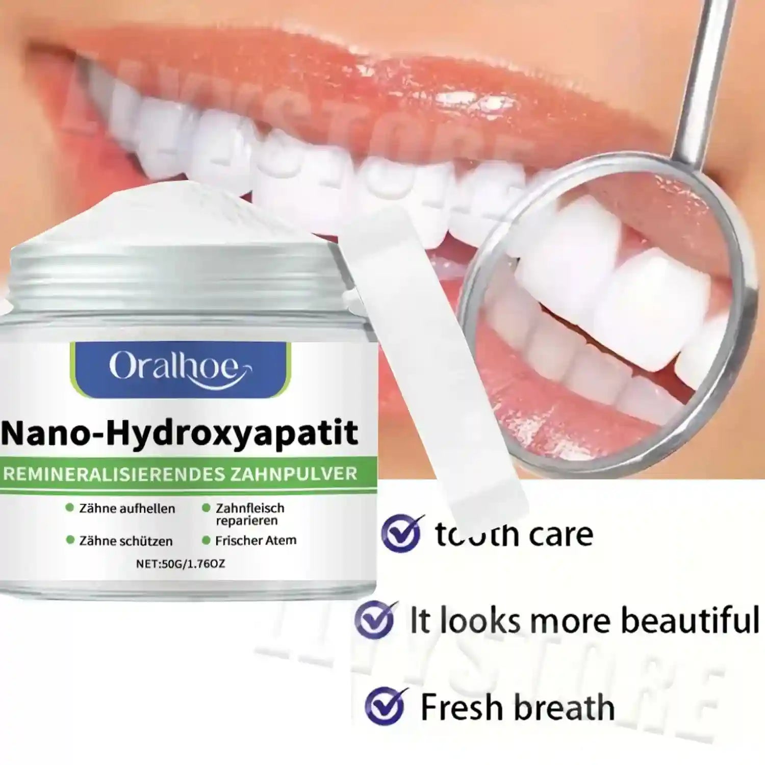 Tidesmit teeth whitening powder for plaque and tartar removal with breath freshening formula