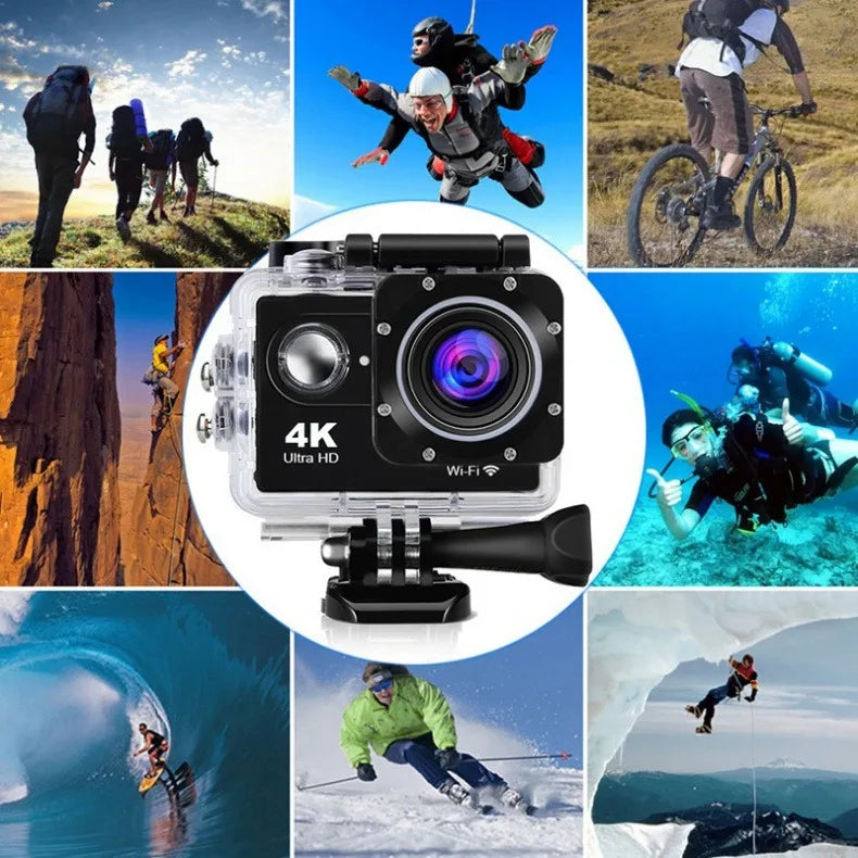 2.0" Action Camera Ultra HD 4K 30FPS WiFi Underwater Cameras Waterproof Helmet Bicycle Video Recording Cameras Outdoor Sport Cam