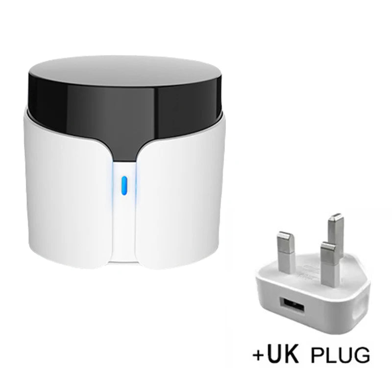 Smart home IR remote hub with UK plug adapter