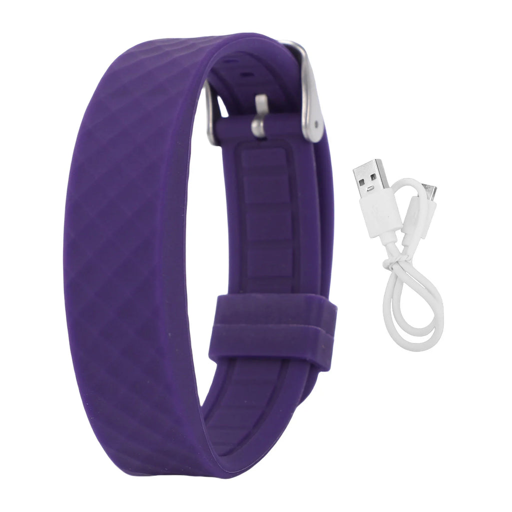 Vibrating Alarm Reminder USB Charging Watch LED Fitness Tracker Watch with Timer for Calories Sleep Tracking Purple