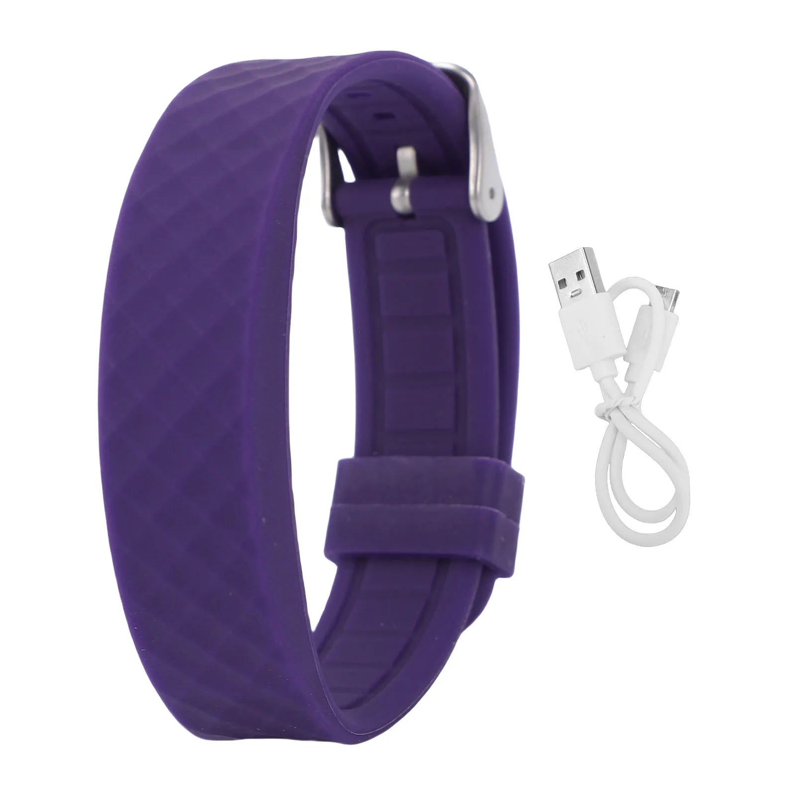 Vibrating Alarm Reminder USB Charging Watch LED Fitness Tracker Watch with Timer for Calories Sleep Tracking Purple