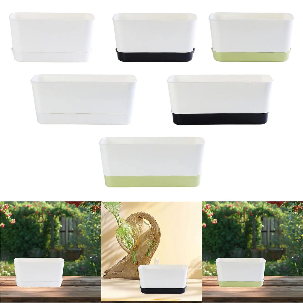 Window Box Planter Gardening Enthusiasts Gift Breathable Rectangular Flower Pot for Yard Porch Indoor Outdoor Patio Windowsill