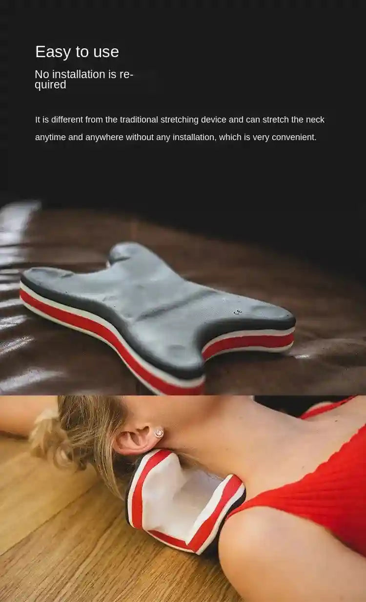 Cervical Neck Traction Pillow - Ergonomic Spine Relaxer for Relief Relaxation Treatment Tidesmit