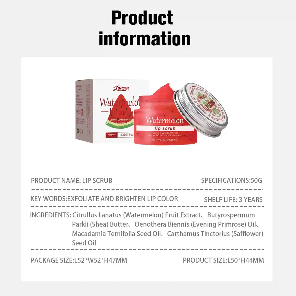 Watermelon Lip Scrub | Moisturizing Lip Treatment & Exfoliator by Tidesmit Lip Care Tidesmit
