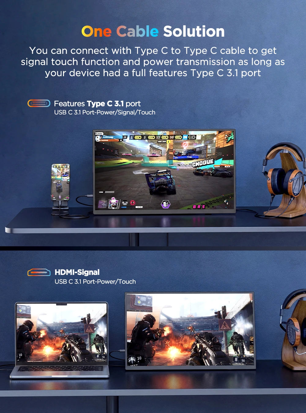UPERFECT 15.7" 4K UHD Touchscreen Portable Monitor 100%sRGB USB-C HDMI HDR FreeSync Eye Care External Laptop Display For Desktop