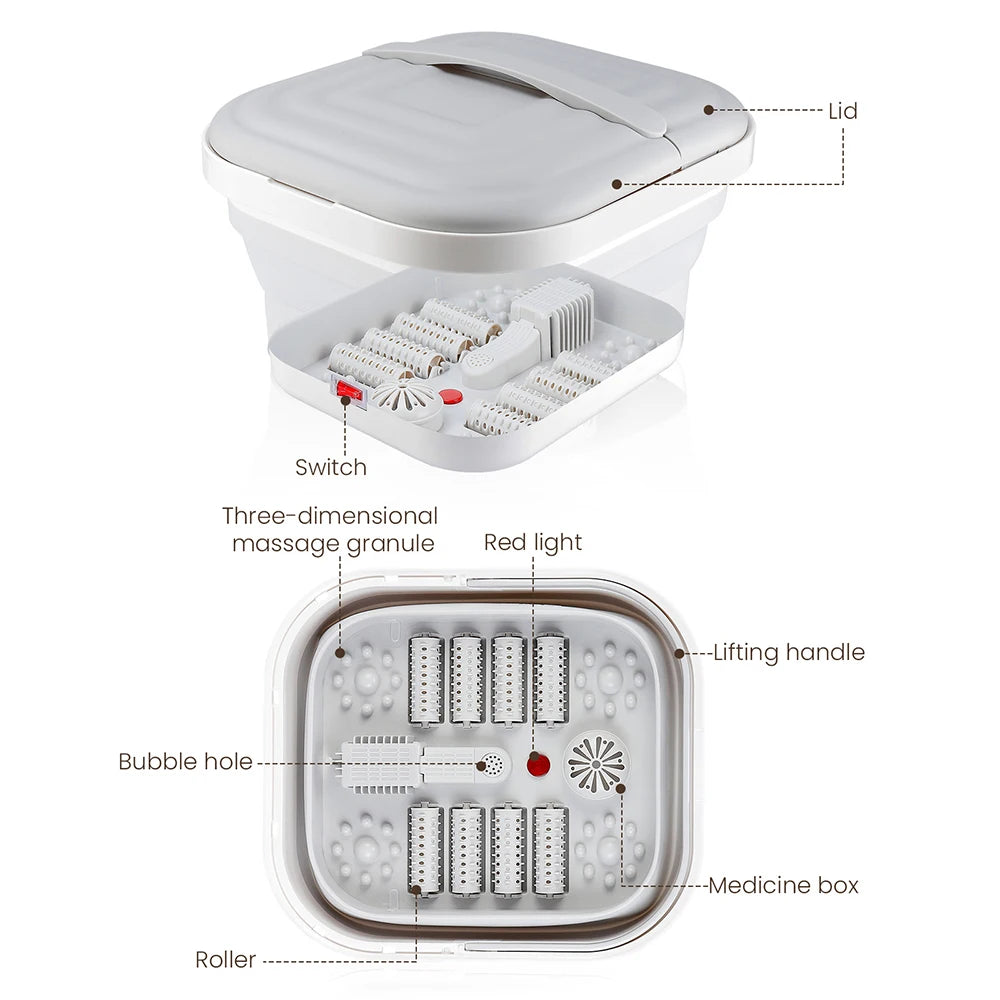 Portable Foot Massage Tub: Foldable Heated Bath for Relaxation Therapy Relaxation Treatment Tidesmit