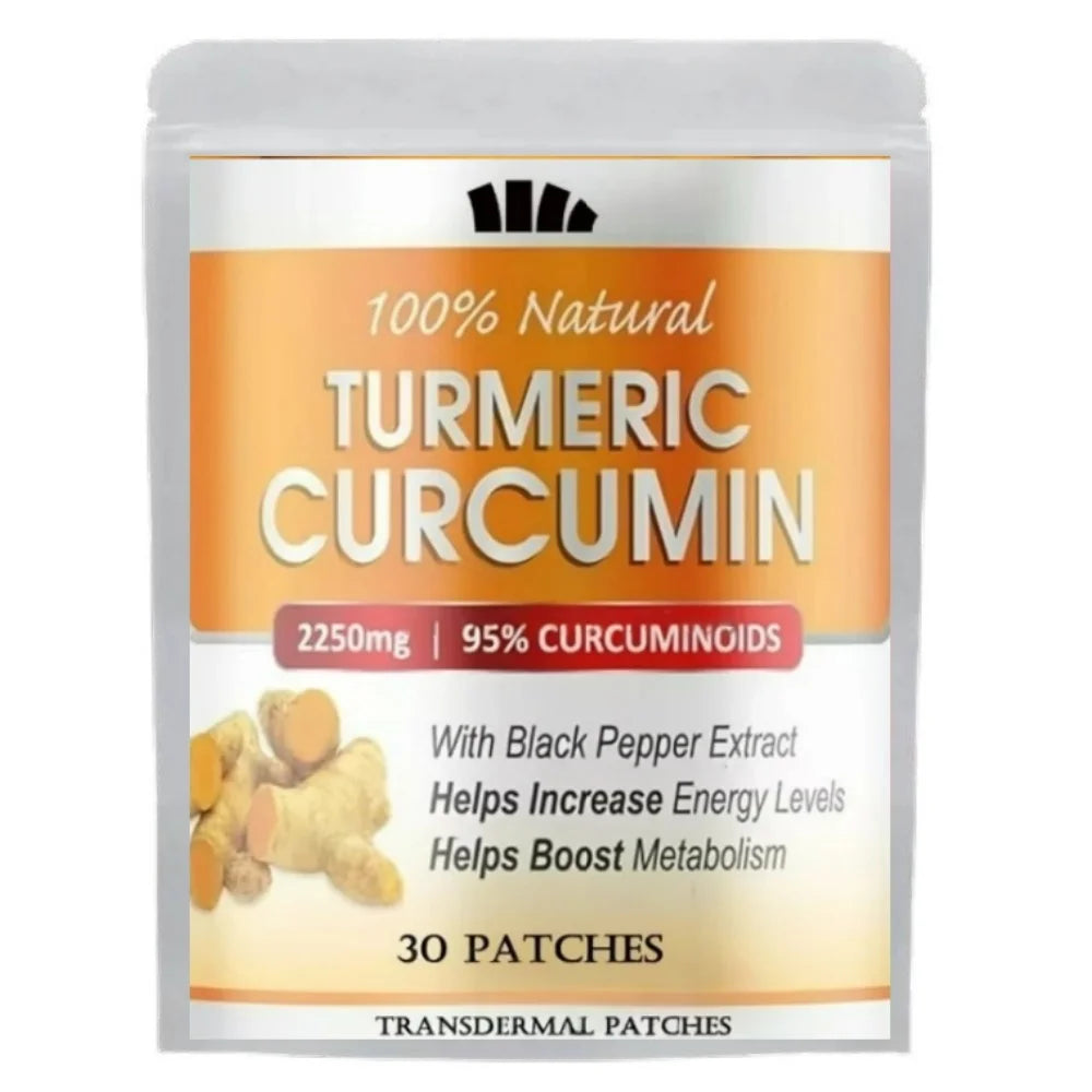 Turmeric Curcumin With Black Pepper Transdermal Patches Enhanced Absorption, Joint Support 30 Patches