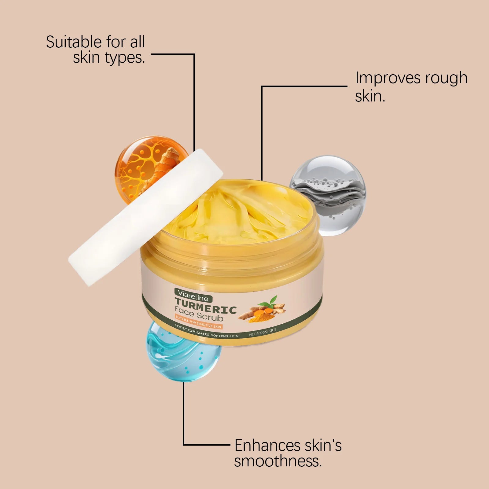 Turmeric Facial Scrub for Radiant Skin - Natural Exfoliating Treatment Scrubs Treatments Tidesmit