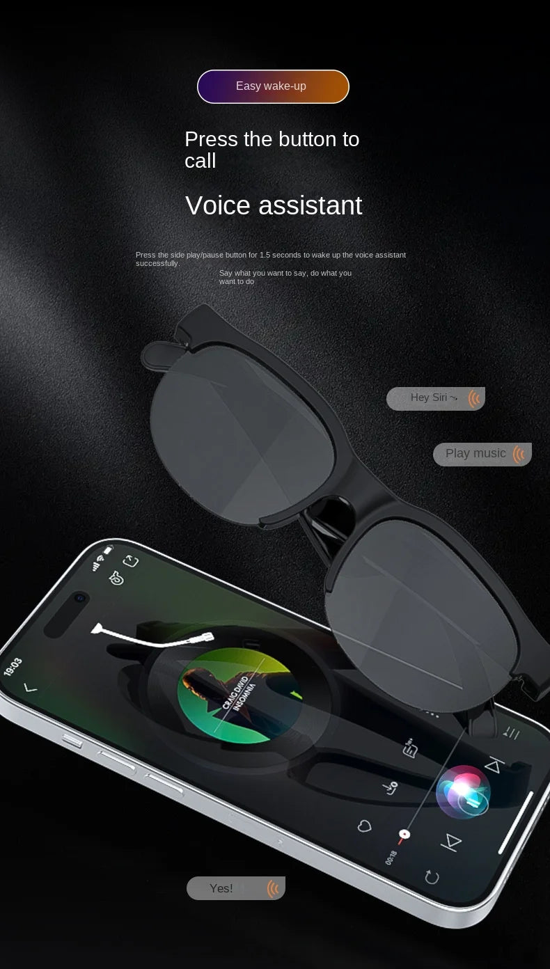 Smart Bluetooth Audio Glasses - Open Ear Spatial Sound for Mixed Reality Tidesmit