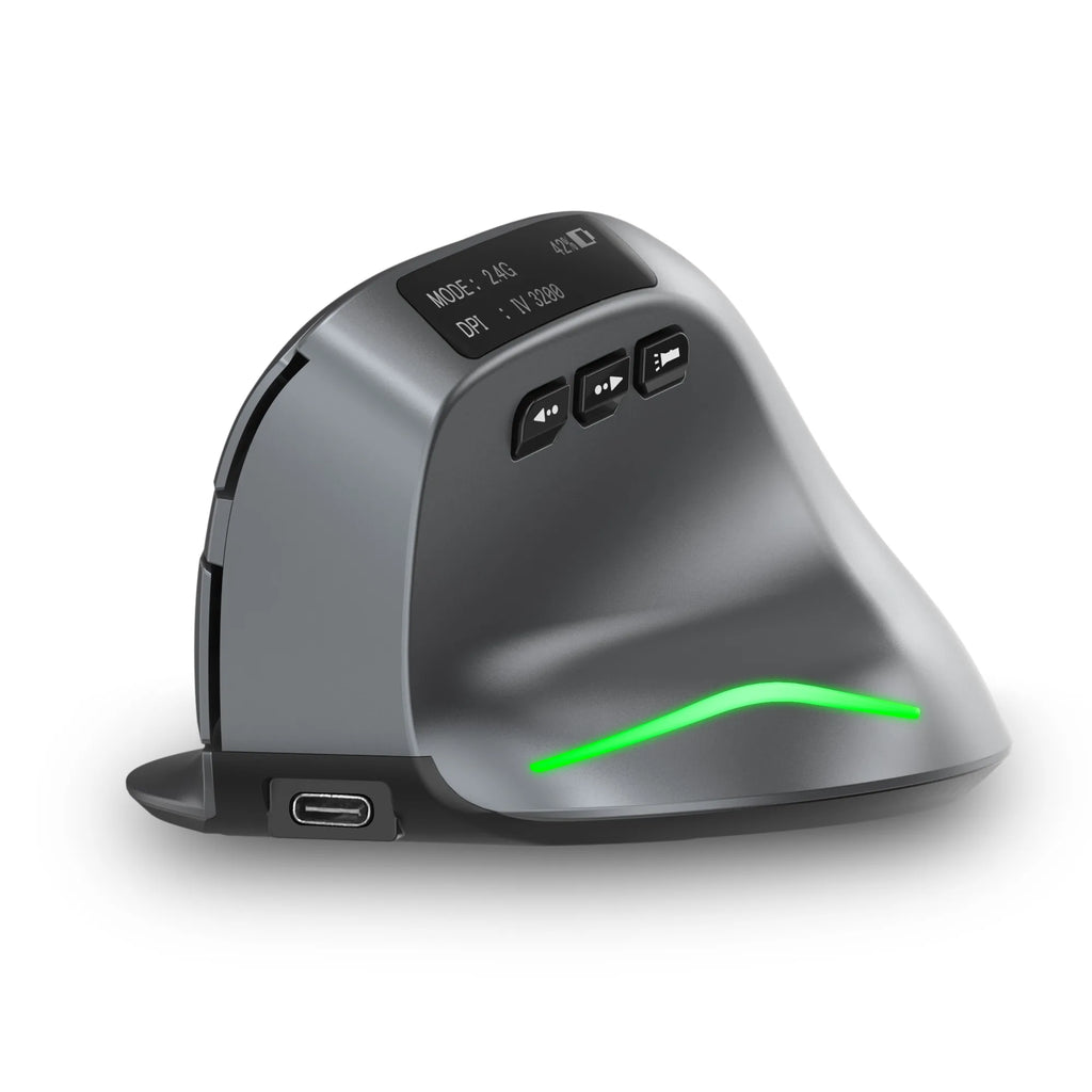 Zelotes F-26C Computer Laptop Office Mouse 2.4G Wireless Gaming Mouse Bluetooth Mouse DPI Adjustable LED Display Screen