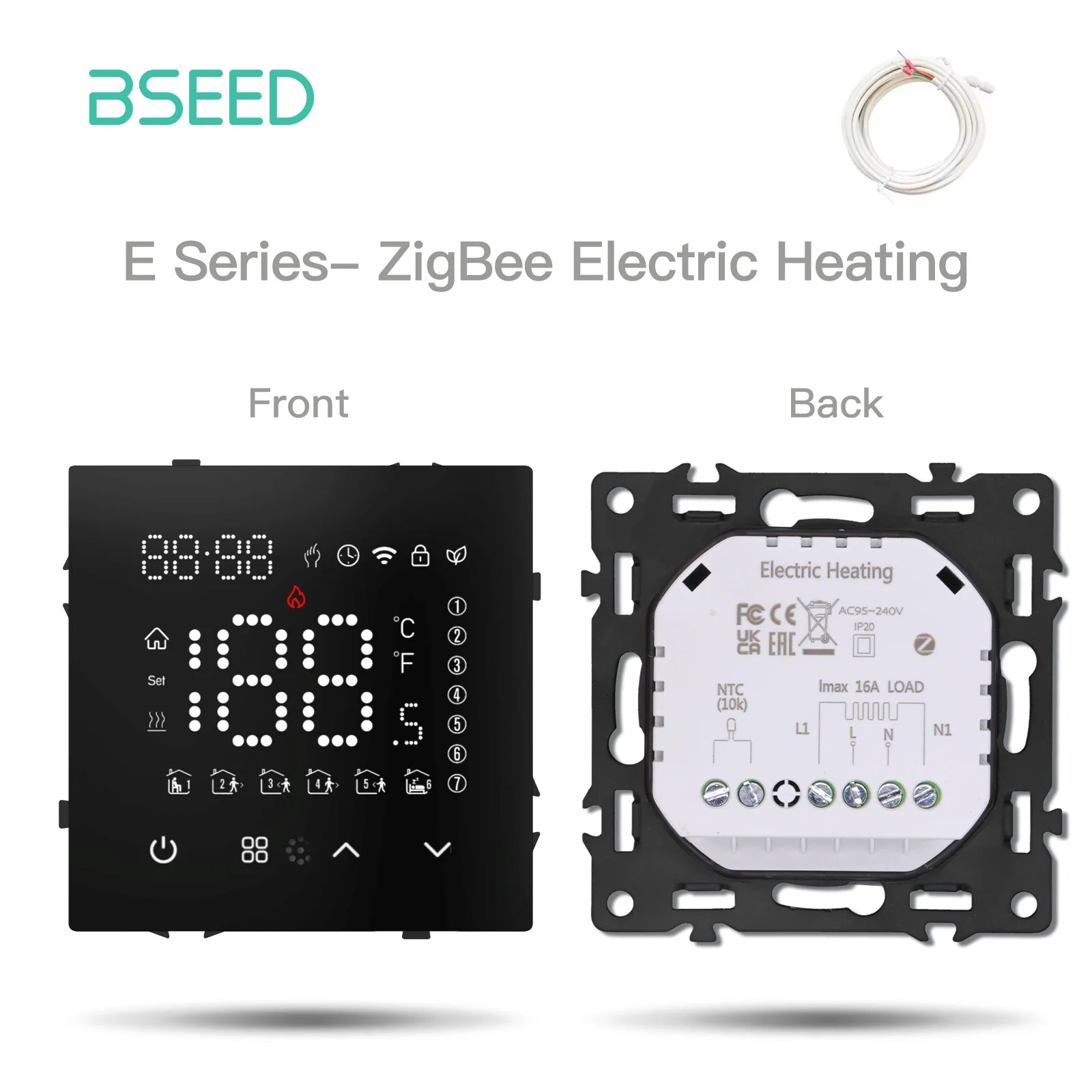 BSEED Zigbee Smart Electric Water Gas Boiler Floor Heating Thermostat Large Panels EU/FR Socket Modules Plastic Frames DIY Parts