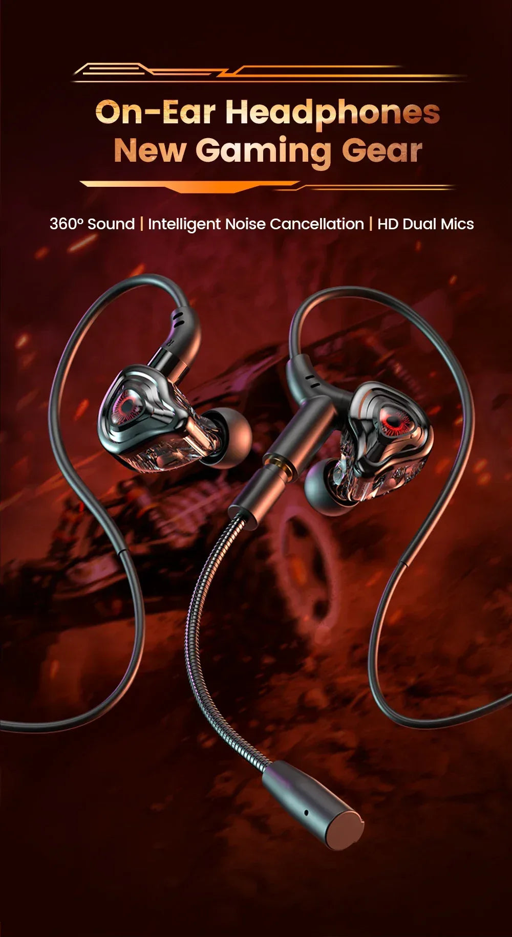 Wired In-Ear Headphones with Dual Microphone - Tidesmit 90° Elbow Tidesmit