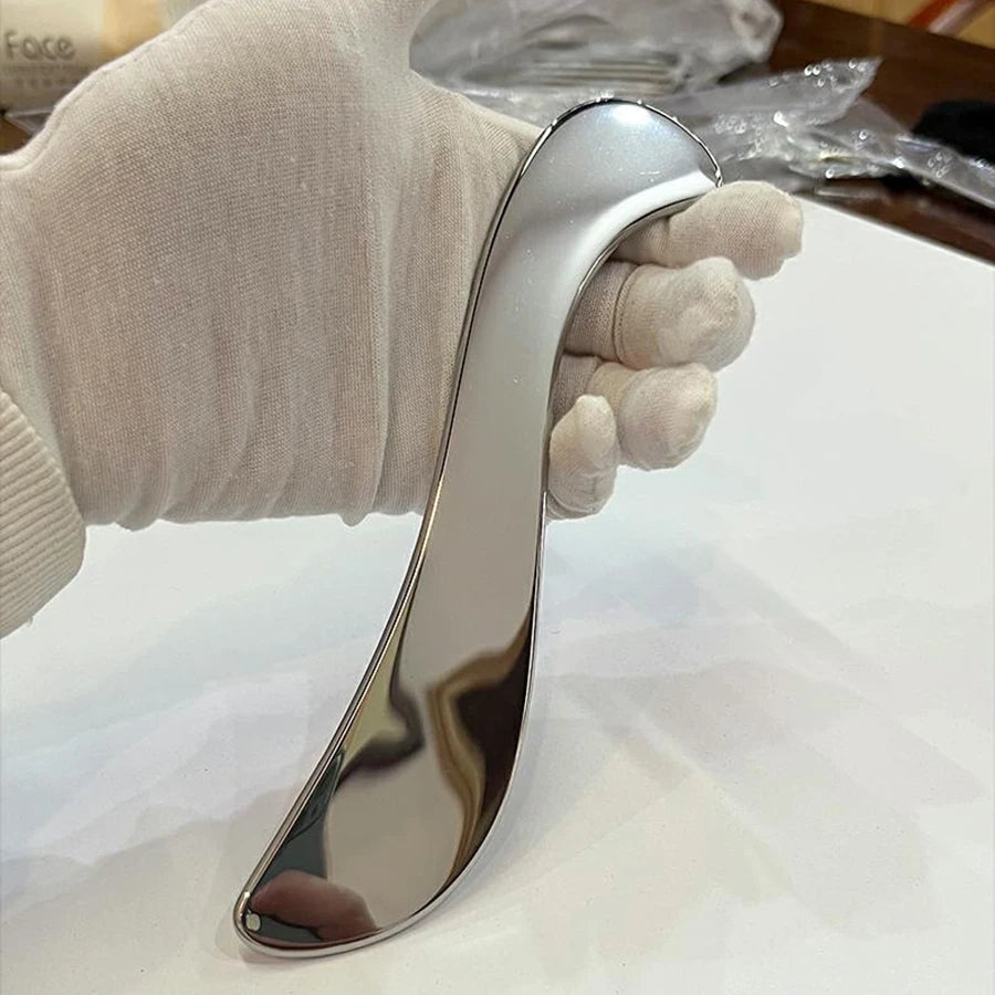 Stainless Steel Gua Sha Tool for Muscle Recovery - Silver Tidesmit Relaxation Treatment Tidesmit