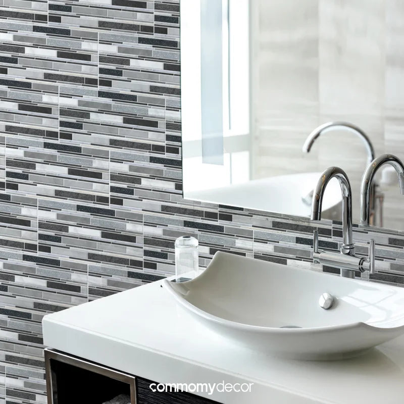 1pc/9pcs Backsplash Tile Sticker Self Adhesive Wall Sticker Peel and Stick Tile Sticker Waterproof 15cm x 30cm
