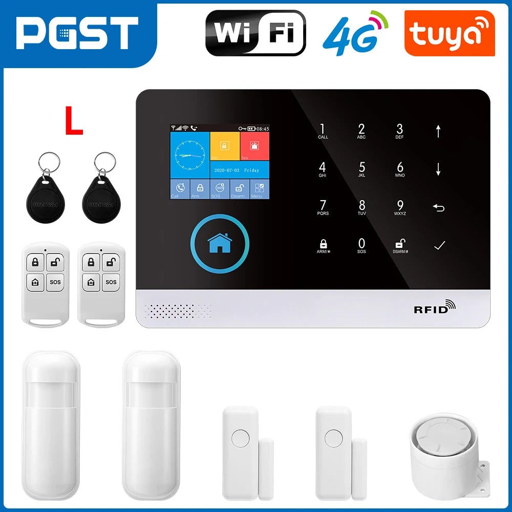 Smart Home Security Alarm System with 4G WiFi App Control by Tidesmit 4G L Tidesmit